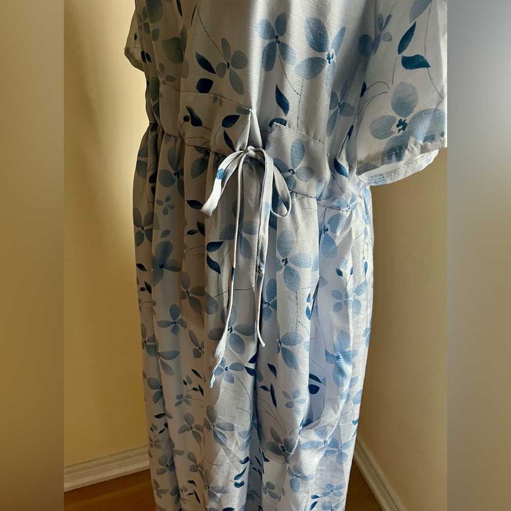 Light Blue Floral Women's Dresses - Picture 6 of 8